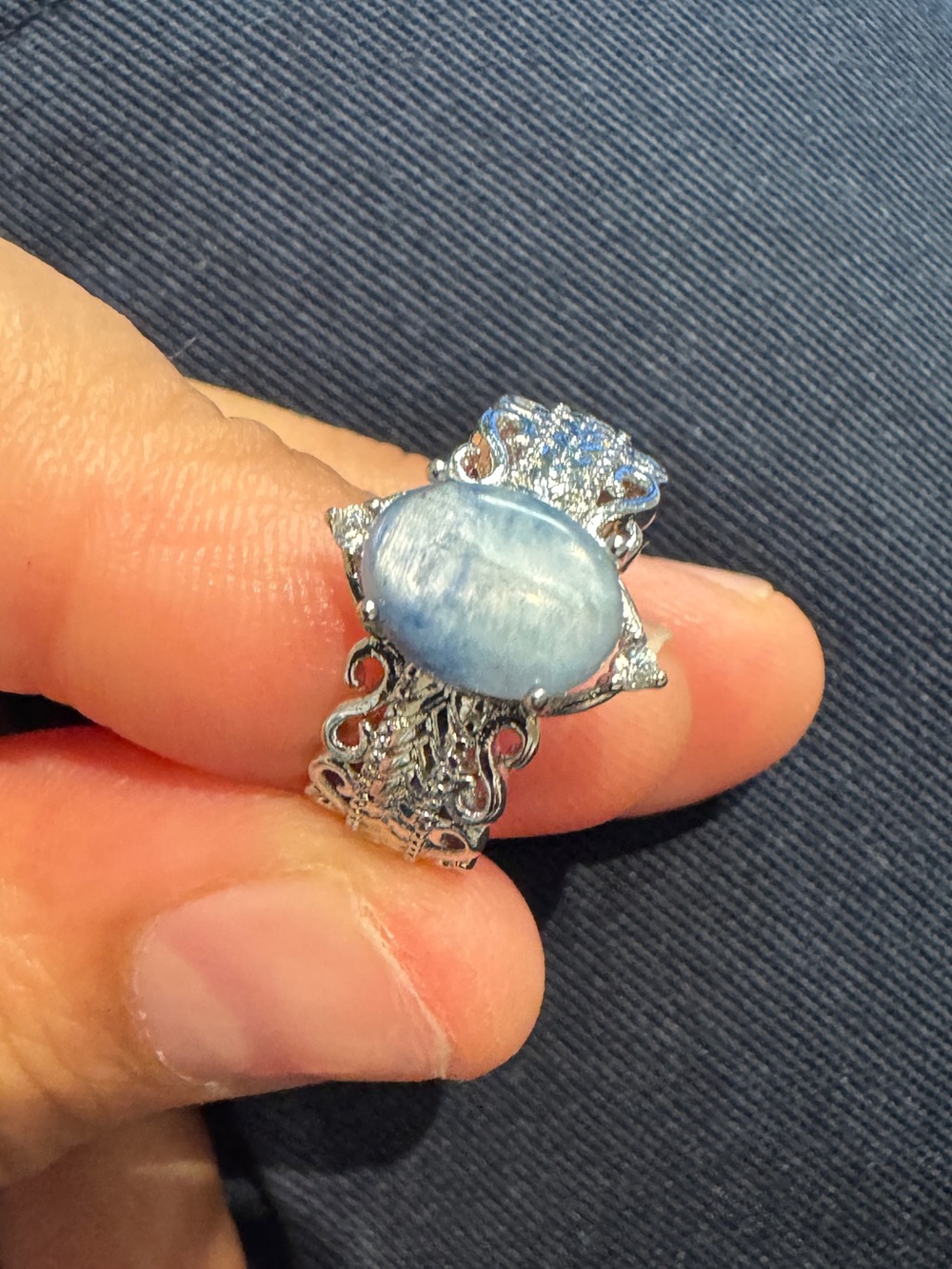 Natural KYANITE stone Ring Adjustable size